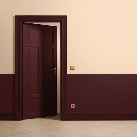 Wall paint & Interior wood paint | Toniton – Toniton EU Paint For Interior Walls, Half Painted Walls, Burgundy Walls, Painted Wainscoting, Interior Wall Colors, Colour Spectrum, Hallway Colours, Decorating Walls, Hallway Designs