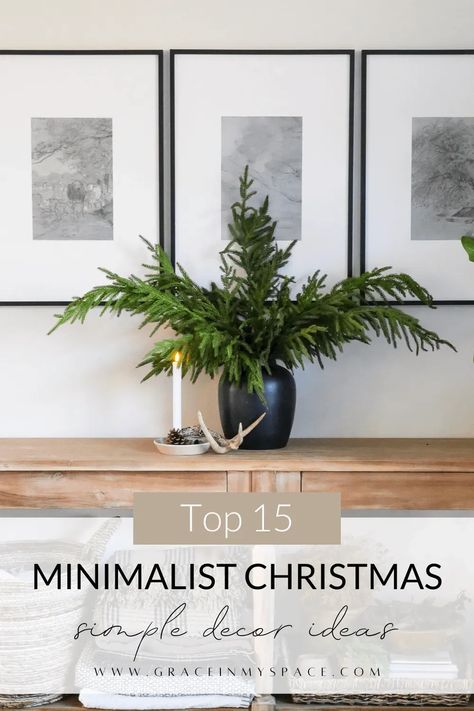 These are the top 15 minimalist Christmas decor ideas that keeps your minimalist heart at ease, while enjoying the holiday spirit! #minimalistdecor #minimalistchristmas #christmasdecor #christmas #fromhousetohaven #christmasdecorating #minimaldecorideas #christmasdecorideas Modern Christmas Decor Ideas Living Room, Modern Holiday Decor Living Room, Minimalist Christmas Party Decor, Christmas Decor Contemporary, Holiday Decor Ideas For The Home, Ultra Modern Christmas Decor, Christmas Tree On Dining Table, Decorate Bench For Christmas, Christmas Table Decor Minimalist