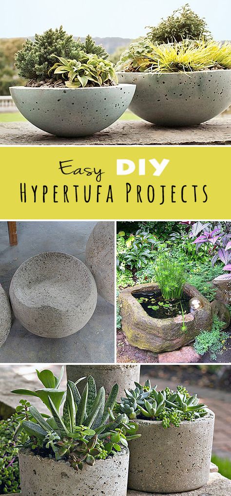 Hypertufa Projects, Shed Inspiration, Diy Concrete Planters, Outdoor Garden Planters, Diy Concrete, Diy Garden Furniture, Concrete Garden, Have Inspiration, Garden Containers