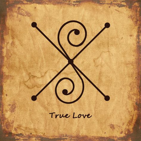 TRUE LOVE Sigil Runes Tattoo, True Love Tattoo, Love Symbol Tattoos, Sigil Tattoo, Magick Symbols, Magia Das Ervas, Wiccan Symbols, Wiccan Spell Book, Sigil Magic