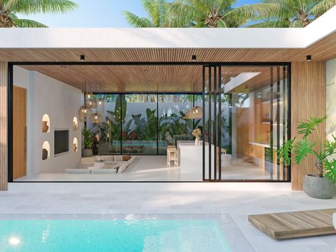 Tropical Villa Design, Paradise House, Villa Design Interior, Small Villa, Bali House, Outdoor Bathrooms, Tropical House, Modern Tropical, Tropical Design