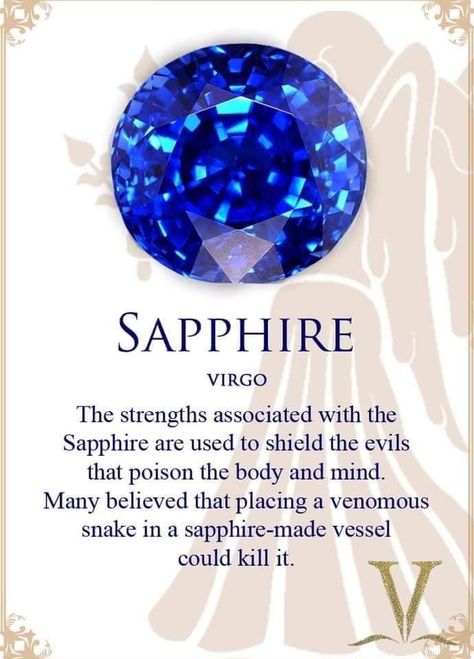 Sapphire Meaning Gemstones, Sapphire Stone Meaning, Virgo Birth Stone, Virgo Sapphire, Virgo Gemstone, Sapphire Meaning, Virgo Birthstone, Blue Sapphire Crystal, Birth Stones Chart