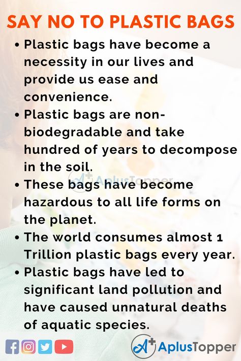 10 Lines on Say No to Plastic Bags for Students and Children in English - A Plus Topper Say No To Plastic Bags, Bags For Students, Say No To Plastic, Bag Quotes, Board For Kids, Use Of Plastic, Life Form, Couple Cartoon, Plastic Waste