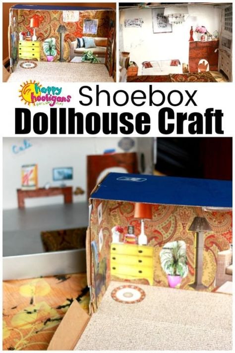 Shoebox Dollhouse Craft for Kids – Happy Hooligans Shoebox Dollhouse, Halloween Toilet Paper Roll Crafts, Reborn Dolls Silicone, Shoe Box Diy, Shoe Box Crafts, Paper Pumpkin Craft, Cardboard Dollhouse, Reborn Toddler Girl, Happy Hooligans