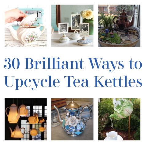 Hello, DIYers! Today we are talking about fun upcycle projects that you can make using tea kettles! If you have some extras laying around or you found a good deal when thrifting, then try this! Tea Kettle Chandelier  This is so unique and interesting! Found Pinterest  Tea Kettle Planter  Give this a try! Found Super […] The post 30 Brilliant Ways to Upcycle Tea Kettles appeared first on DIY Projects by Big DIY Ideas. Tea Pot Crafts Diy Ideas, Repurposed Tea Pots, Upcycle Teapot, Teapot Birdhouse, Teapot Crafts, Outside Planters, Diy Pin Cushion, Teacup Crafts, Copper Tea Kettle