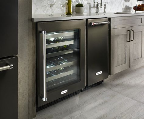 Undercounter fridge options from KitchenAid. Undercounter Fridge, Major Kitchen Appliances, Drink Fridge, Undercounter Refrigerator, Under Counter Fridge, Counter Depth Refrigerator, Refrigerator Drawers, Ice Wine, Wine Refrigerator