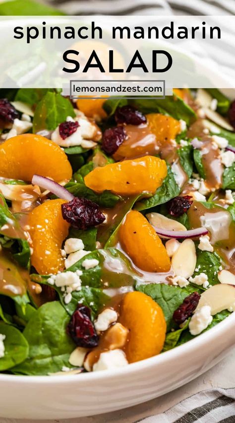 Mandarin Salad, Honey Balsamic Dressing, Spinach Salad Recipes, Fresh Salad Recipes, Honey Balsamic, Best Salad Recipes, Balsamic Dressing, Salad Recipes For Dinner, Spring Salad