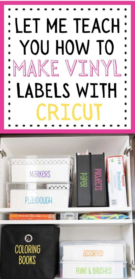 How To Cricut Vinyl Tutorials, Labels On Cricut, Labels With Cricut, Cricut Fonts For Labels, Cricut Name Labels, Cricut Drawer Labels, Diy Labels With Cricut, Cricut Binder, Cricut Labels