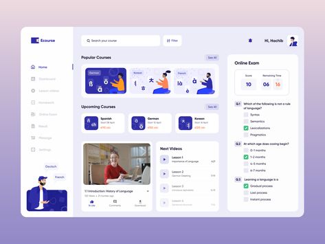 Cv Website, Course Web, Ui Ux 디자인, Ui Design Dashboard, Course Design, 포트폴리오 레이아웃, App Interface Design, Dashboard Ui, Language Courses