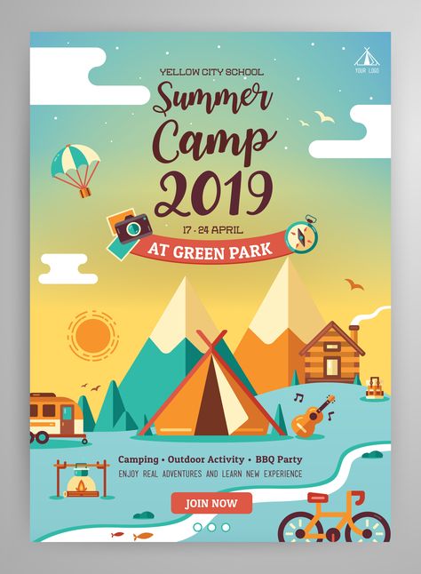 Summer Camp Poster Illustration 🏕 #graphic #graphicdesign #designinspiration #illustration #Dribbble #graphicdesigncentral #graphicdesigndaily #thedesigntip #designarf #instadaily #instamood #bestoftheday #picoftheday #supplyanddesign #graphicroozane #simplycooldesign #illustreak #illustrationage #graphicgang #graphicart Summer Camp Poster, Camp Poster, Poster Design Kids, Camp Flyer, Event Posters, Protest Posters, Event Poster Design, Poster Design Inspiration, Poster Layout