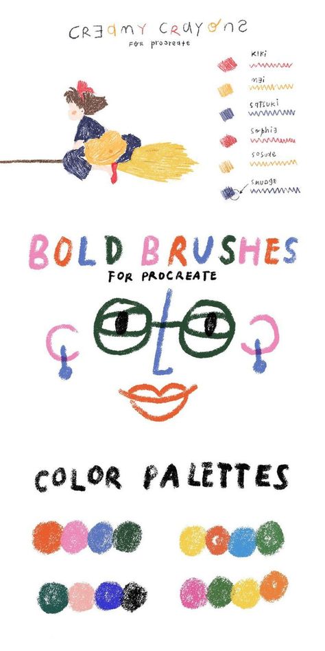 Crayons Brushes for Procreate Bundle - Procreate Brushes Drawing Storybook Art Illustrations, Procreate Practice, Crayon Letter, Best Procreate Brushes, Create Color Palette, Illustrator Brushes, Crayon Drawings, Painting Creative, Storybook Art