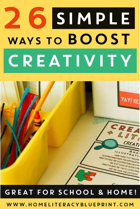 26 Activities to Boost Creativity and Literacy Skills #literacy #creativity Creative Thinking Activities, Planning School, Reading Buddies, Creative Thinking Skills, Third Grade Classroom, Boost Creativity, Educational Printables, Literacy Skills, Creative Teaching