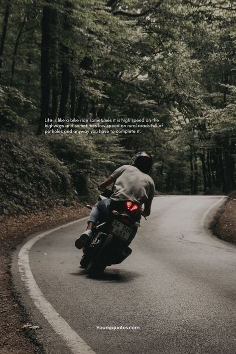 Top Motorcycle Lovers Quotes, Sayings And #images Riding Quotes Motorcycle, Caption For Bike Riders, Bike Lovers Quotes, Biker Quotes Inspiration, Bike Ride Quotes, Rider Quotes, Women Motorcycle Quotes, Young Quotes, Good Times Quotes