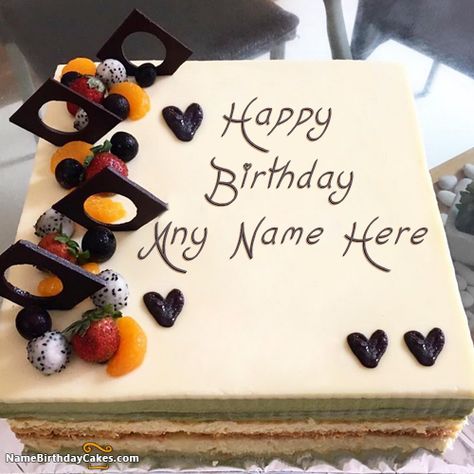 Homemade Happy Birthday Cakes For Men With Name Happy Bday Cake, Birthday Cake For Men, Happy Birthday Cake With Name, Cake For Men, Birthday Cake Write Name, Birthday Cake Writing, Birthday Cake With Name, Resipi Kek, Birthday Cake For Husband