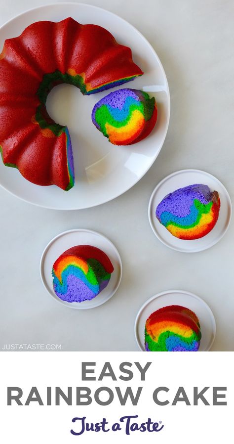 Halloween Rainbow Cake, Rainbow Party Snack Ideas, Easy Rainbow Cake Recipe, Easy Rainbow Cake, Gökkuşaği Pasta, Rainbow Cake Recipe, Rainbow Desserts, Rainbow Cakes, Rainbow Birthday Cake