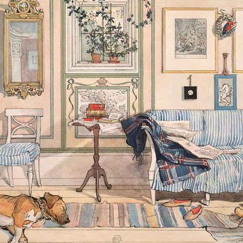 Too Many Nights, Carl Larsson, Cosy Corner, Aesthetic Painting, Hotel Rooms, Graph Paper, Arts And Crafts Movement, Cozy Corner, Ceramic Tile