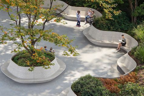 Yoga Area, Podium Design, Gate Entrance, Furniture Bar, Linear Park, Foster Partners, Public Seating, Urban Furniture, Chinese Garden