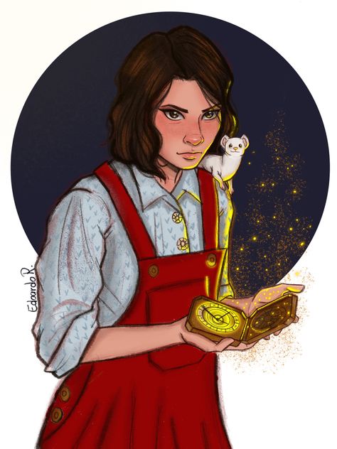 Golden Compass Fanart, Lyra And Will Fanart, His Dark Materials Lyra And Will, His Dark Materials Art, His Dark Materials Fanart, His Dark Materials Daemon, Dafne Keen, Northern Lights Art, Compass Drawing