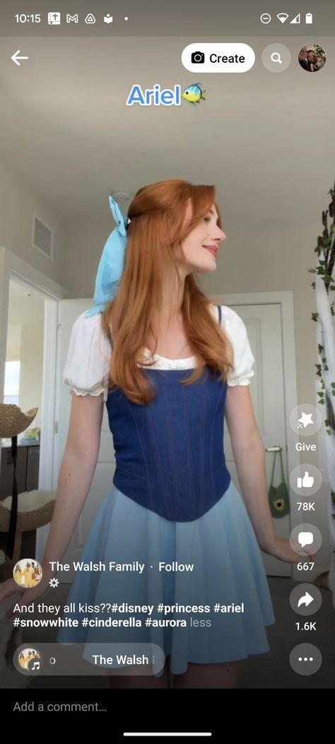 Ariel Town Outfit, Ariel On Land Costume, Ariel And Eric Disneybound, Arial Princess Costume, College Ariel Costume, Ariel Village Dress, Ariel Pink Dress Costume, Human Ariel Costume, Ariel Blue Dress Costume