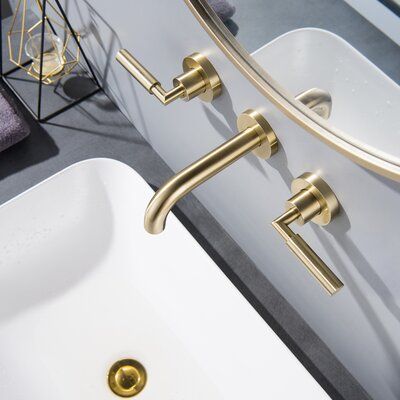 Bathroom Wall Faucets, Master Remodel, Wall Mounted Bathroom Faucet, Wall Mount Bathroom Faucet, Wall Mounted Faucet, Gold Faucet, Wall Faucet, Wall Mount Faucet Bathroom, Master Shower