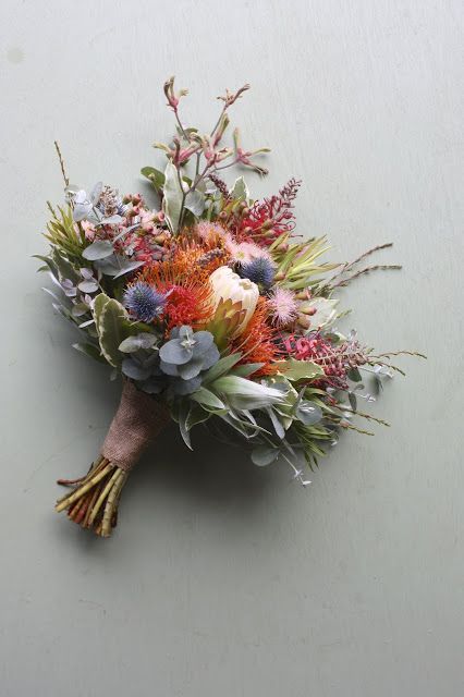 March Wedding Flowers, Protea Wedding, Wedding Bouquet Ideas, Protea Bouquet, February Wedding, March Wedding, Australian Flowers, Australian Native Flowers, Summer Wedding Colors