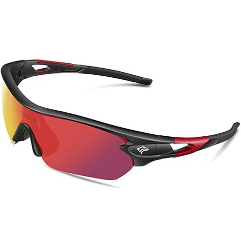 TOREGE Polarized Sports Sunglasses With 5 Interchangeable Lenes for Men Women Cycling Running Driving Fishing Golf Baseball Glasses TR002 (Black Red &Red lens) Baseball Glasses, Golf Sunglasses, Fishing Glasses, Basketball Shooting, Women Cycling, Casual Sunglasses, Womens Golf Fashion, Cycling Sunglasses, Cycling Glasses