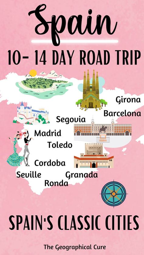 Granada, Madrid To Barcelona Road Trip, Spain 2 Week Itinerary, Spain Road Trip Itinerary, Spain Itinerary 2 Weeks, Spain Trip Itinerary, Best Road Trip Songs, Creepy Wedding, Spain Bucket List