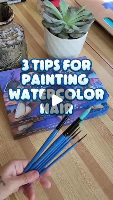 Kaitlyn Page on Instagram: "Sharing some tips and tricks for painting hair using watercolors. 💜 

Hair stands have always been one of my favorite things to paint as an artist, but how does one achieve this effect? Allow me to explain. 
.
.
.
#tipsandtricks #arthacks #tutorial #watercolorartist #watercolour #artistsoninstagram" Watercolor Hair Tutorial, Watercolor Tips And Tricks, Watercolor Hair, Watercolour Hair, Painting Hair, Things To Paint, Watercolor Tips, Hair Painting, Watercolor Artist