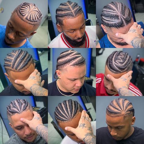 Cornrows Men, Cornrow Styles For Men, Cornrow Braids Men, Hair Designs For Men, Braids With Fade, Braided Man Bun, Short Hair Twist Styles, Braid Styles For Men, Boy Braids Hairstyles