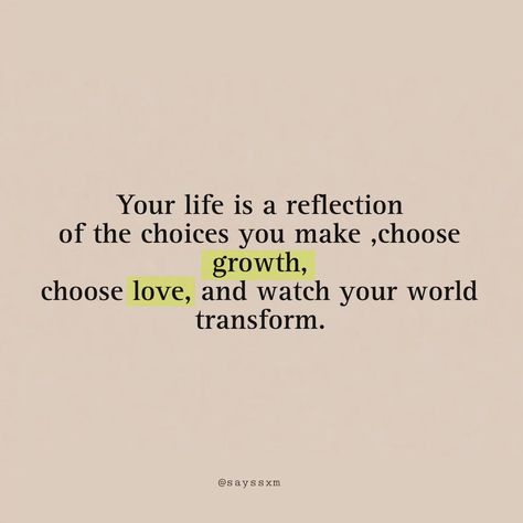 Your life is a reflection of your choice you make , choose growth, choose love , and watch your world transform. . By @sayssxm . . #spreadpositivity #motivationoftheday #positivityiskey #mindsetmatters #inspiration #inspirationalquotes #keytosuccess #inspirational What People Say Is A Reflection Of Them, Reflective Quotes, Reflection Quotes, Choose Love, Inner Child, Life Is, Motivational Quotes, Quotes, Quick Saves