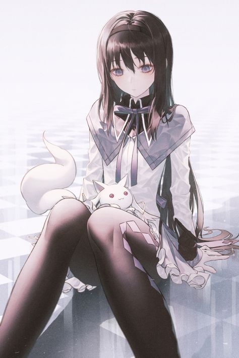 Mahō Shōjo Madoka Magica, Homura Akemi, Mahō Shōjo, Gurren Lagann, Puella Magi Madoka Magica, Anime Gifts, Brunette Girl, Madoka Magica, Cat Girl