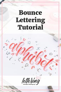 Bouncing Lettering Alphabet, Bounce Calligraphy Alphabet, Bouncing Calligraphy, How To Lettering Step By Step, Handlettering Tutorial Beginners, How To Do Fancy Lettering, Bounce Lettering Worksheet, Bouncy Lettering Alphabet, How To Write Calligraphy Step By Step