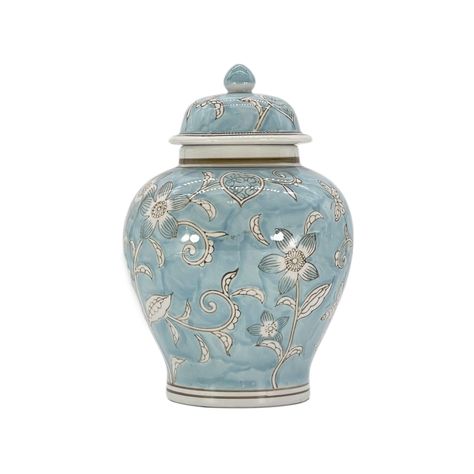 PRICES MAY VARY. BEAUTIFUL DESIGN - Measuring approximately 7.48"x7.48"x10" this ceramic jar is a perfect pop of color to your home décor! MULTIPLE USE - Perfect accent piece for your home decoration needs, serving as a loose tea storage jar, small item storage, or just a nice decorative piece MOTIFS OF CHINOISERIE - The romantic florals of this Chinoiserie jar in a beautiful and timeless print design.EXCELLENT GIFT - Makes the perfect gift for friends and family. Gift as a housewarming gift, a Chinoiserie Print, Jar Tea, Chinoiserie Design, Blue And, Small Item Storage, Tea Storage, Asian Design, Ceramic Jars, Ginger Jar