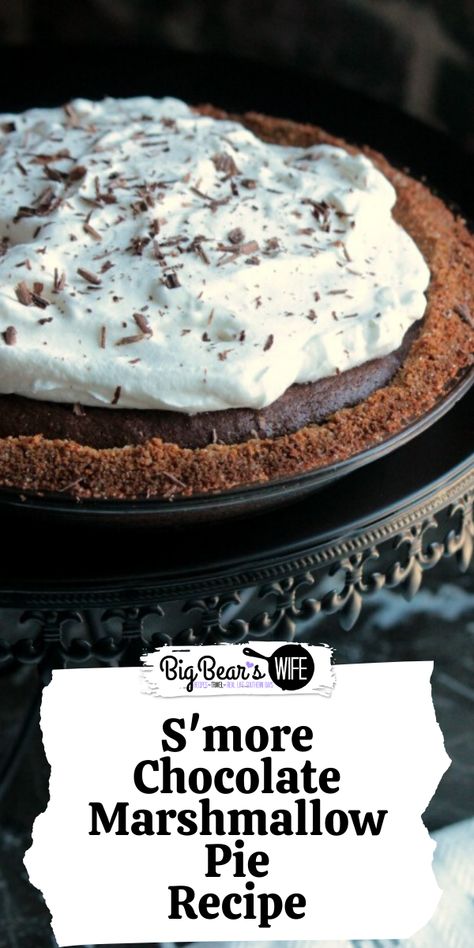 Marshmallow Pie Recipe, Chocolate Marshmallow Pie, Marshmallow Pie, Just Pies, Chocolate Marshmallow, Pie Day, Dessert Bar Recipe, Chocolate Marshmallows, Chocolate Pies