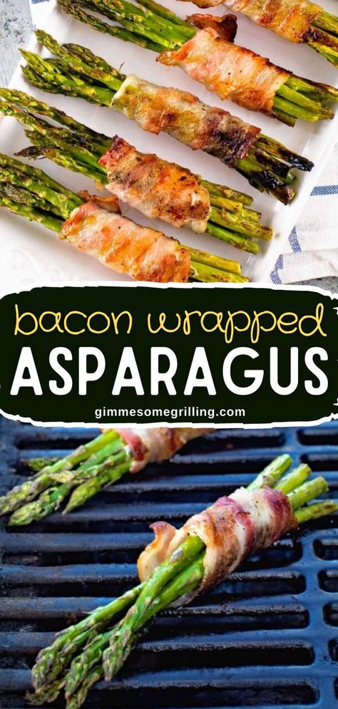 Bacon Wrapped Asparagus, memorial day bbq, spring grilling, summer grilling, side dish recipe Asparagus On The Bbq, Asparagus On The Grill, Grilled Bacon Wrapped Asparagus, Grilled Side, Asparagus Bundles, Easy Summer Grilling Recipes, Grilling Recipes Pork, Easy Asparagus Recipes, Memorial Day Bbq