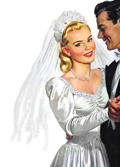 Couples Vintage, Bridal Art, Vintage Couples, Blushing Bride, Romance Art, Wedding Illustration, Vintage Romance, Images Vintage, Vintage Life