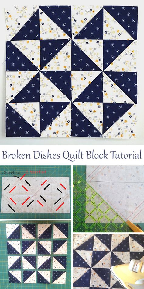 Broken Dishes Quilt Pattern, Broken Dishes Quilt, Hst Quilt Blocks, Quilt Block Patterns Easy, Puzzle Quilt, Half Square Triangle Quilts Pattern, Dresden Plate Quilt, Triangle Quilt Pattern, Half Square Triangle Quilts