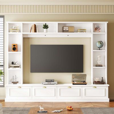 Entertainment Center With Bookshelves, Wall Mount Entertainment Center, Tabletop Tv Stand, Cabinet Bookshelf, Tv Console Modern, Entertainment Center Wall Unit, Entertainment Wall Units, Media Console Table, Tv Stand Cabinet