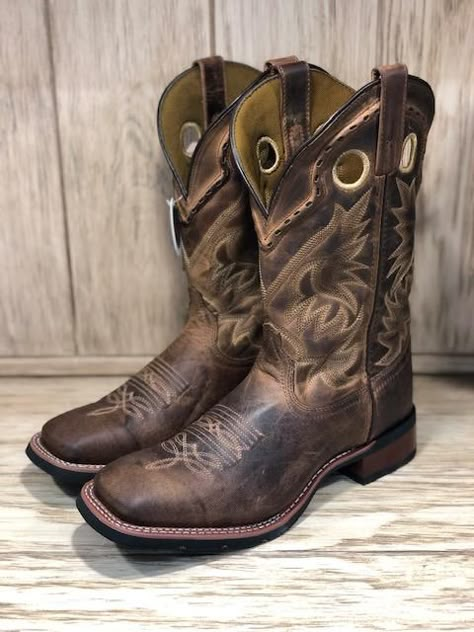 Laredo Men's Distressed Tan Kane Square Toe Western Boots 7812 Western Chaps Mens, Cowboy Fit, Square Toed Boots, Cowboy Boots Men, Pull On Work Boots, Square Toe Cowboy Boots, Square Toe Western Boots, Composite Toe Work Boots, Cowboy Boots Square Toe