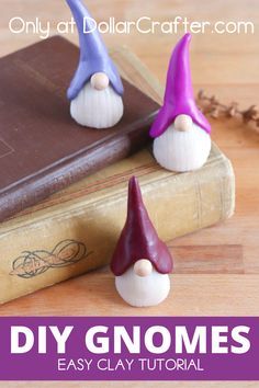 Diy Clay Crafts Air Dry Christmas, Gnome Clay Project, Clay Gonk Gnome, Clay Ornaments Diy Christmas Decorations, Sculpey Clay Ornaments, Polymer Clay Ornaments Christmas Diy, Air Dry Clay Ornaments Kids, Polymer Clay Gonk, Air Dry Clay Gnomes Diy