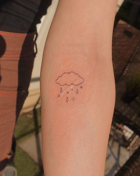 Rain Tattoo, Pain Is Temporary, Inner Forearm Tattoo, Cloud Tattoo, Inner Forearm, Petite Tattoos, Original Tattoos, Forearm Tattoo Women, Discreet Tattoos