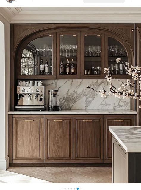 Built In Coffee Bar, Built In Wet Bar, Home Bar Cabinet, Home Bar Rooms, Built In Bar, Home Bar Designs, Kitchen Inspiration Design, Coffee Station, Dream House Interior