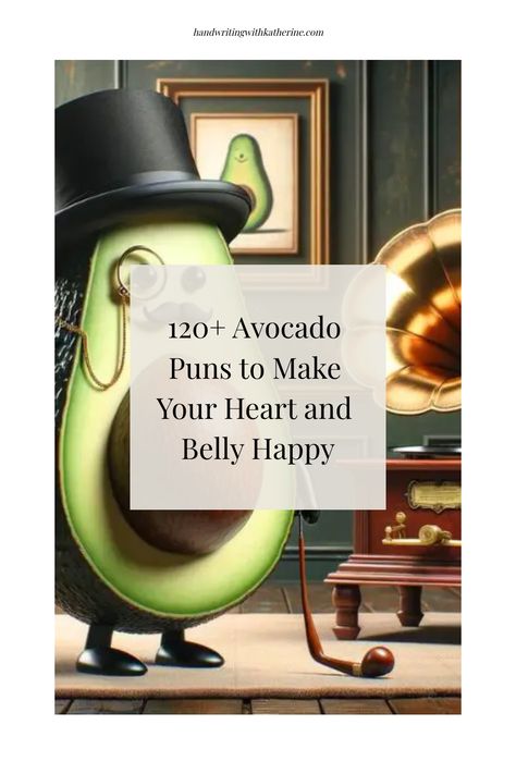 Welcome to the ultimate roundup of avocado puns, where we dive pit-deep into the world of humor with our green, creamy friends. Avocados aren’t just for toas Avocado Captions, Nikacado Avocado Funny, Toast Puns, Avocado Facts, Breakfast Puns, Avocado Sayings Funny, Avocado Puns, Vegetable Puns, Avocado Memes Funny