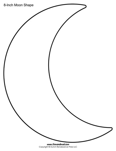 Moon template shape 8 inch crescent moon stencil Crescent Moon Template Free Printable, Crescent Moon Shape, Moon Template Free Printable, Crescent Moon Template, Crescent Moon Outline, Moon Template, Moon Stencil, Moon Cutout, Decoraciones Ramadan