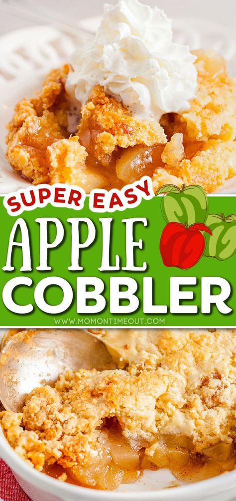 Pie, Fruit Cobbler With Cake Mix Easy Recipes, Dump Cake Recipes Apple, Quick Apple Cobbler, Apple Pie Filling Desserts, Apple Cobbler Easy, Pie Filling Desserts, Apple Dessert Recipes Easy, Cake Mix Cobbler