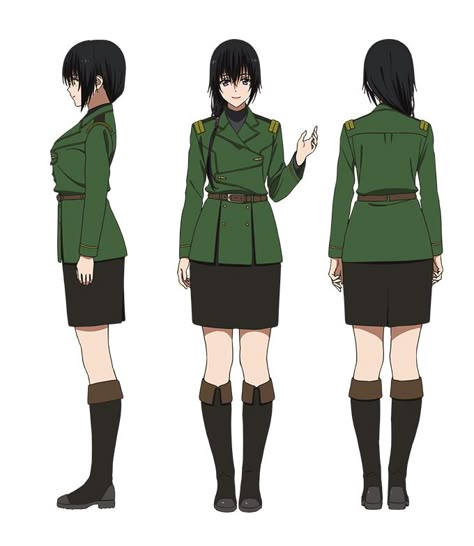 Anime Character Turnaround, Perang Dunia Ii, Cute Girl Sketch, Colored Characters, Character Turnaround, Character Model Sheet, Character Sheet, Game Character Design, Character Costumes