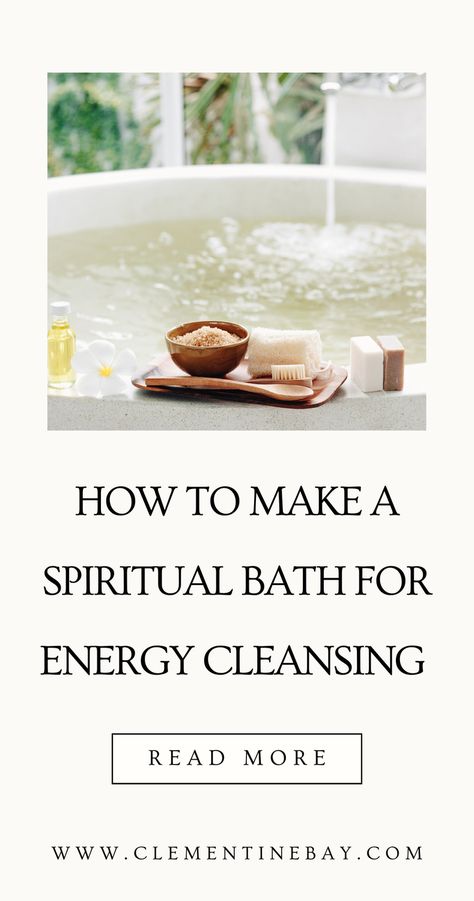 Everything you need to know about spiritual bathing and how to make your own energy cleansing bath to wash away negative energy and evil eye. This spiritual bath guide is the perfect go-to for beginners looking for spiritual cleansing rituals to add to their spiritual hygiene/spiritual self-care routine. Cleansing Salt Bath Ritual, Spiritual Baths Cleanse, Cleansing Bath Ritual, Energy Cleansing Bath, Spiritual Hygiene, Spiritual Cleansing Bath, Herbs For Protection, Bath Rituals, Cleansing Bath