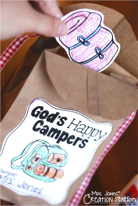 Camp Out Vbs, Camping Vbs, Camping Preschool, Camp Vbs, Camping Theme Preschool, Fun Camp, The Good Samaritan, Camping Classroom, Backpack Craft