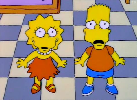 Bart and Lisa confused Simpsons Meme, Simpsons Funny, Bird Sanctuary, Matt Groening, Cartoon Tv Shows, The Simpson, Homer Simpson, Good Cartoons, Futurama