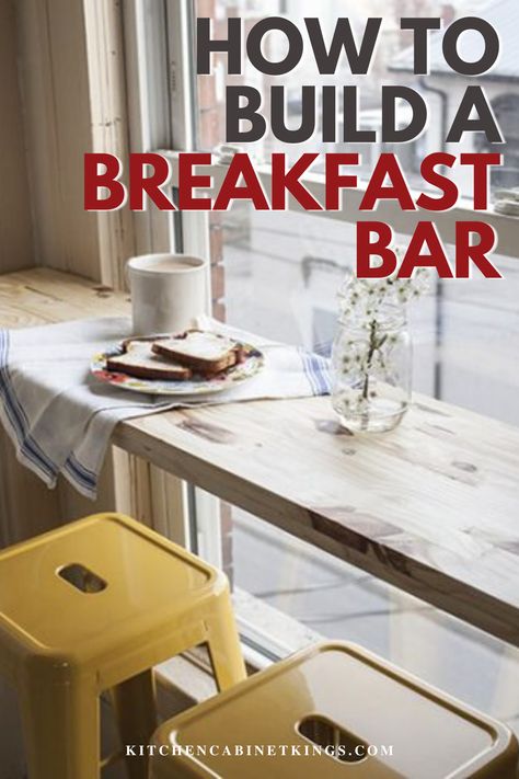 Kitchen Corner Breakfast Bar, Corner Kitchen Bar Counter, Half Wall Breakfast Bar, Extend Countertop Bar Diy, Diy Breakfast Bar Counter, Breakfast Bar In Kitchen, Diy Breakfast Bar, Breakfast Bar Ideas, Extra Counter Space